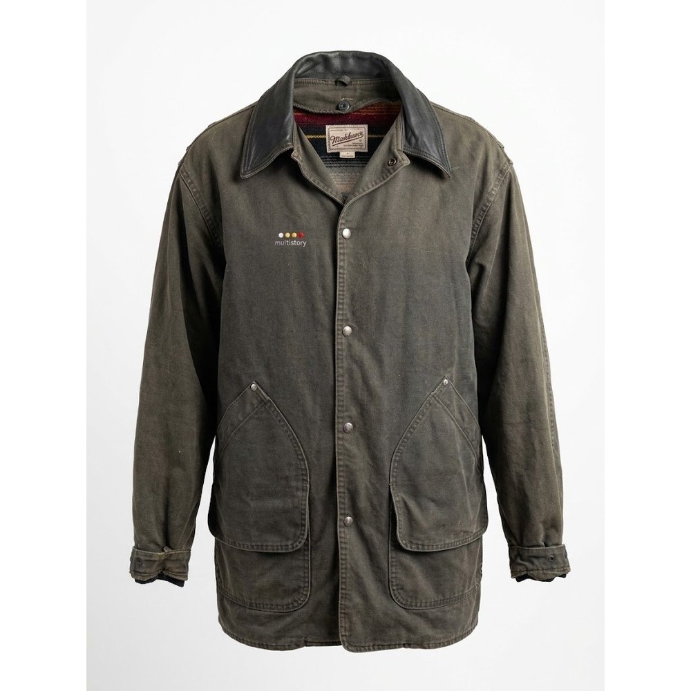Woolrich Barn Coat Mens L Olive Vintage Canvas Western Rugged Workwear Jacket